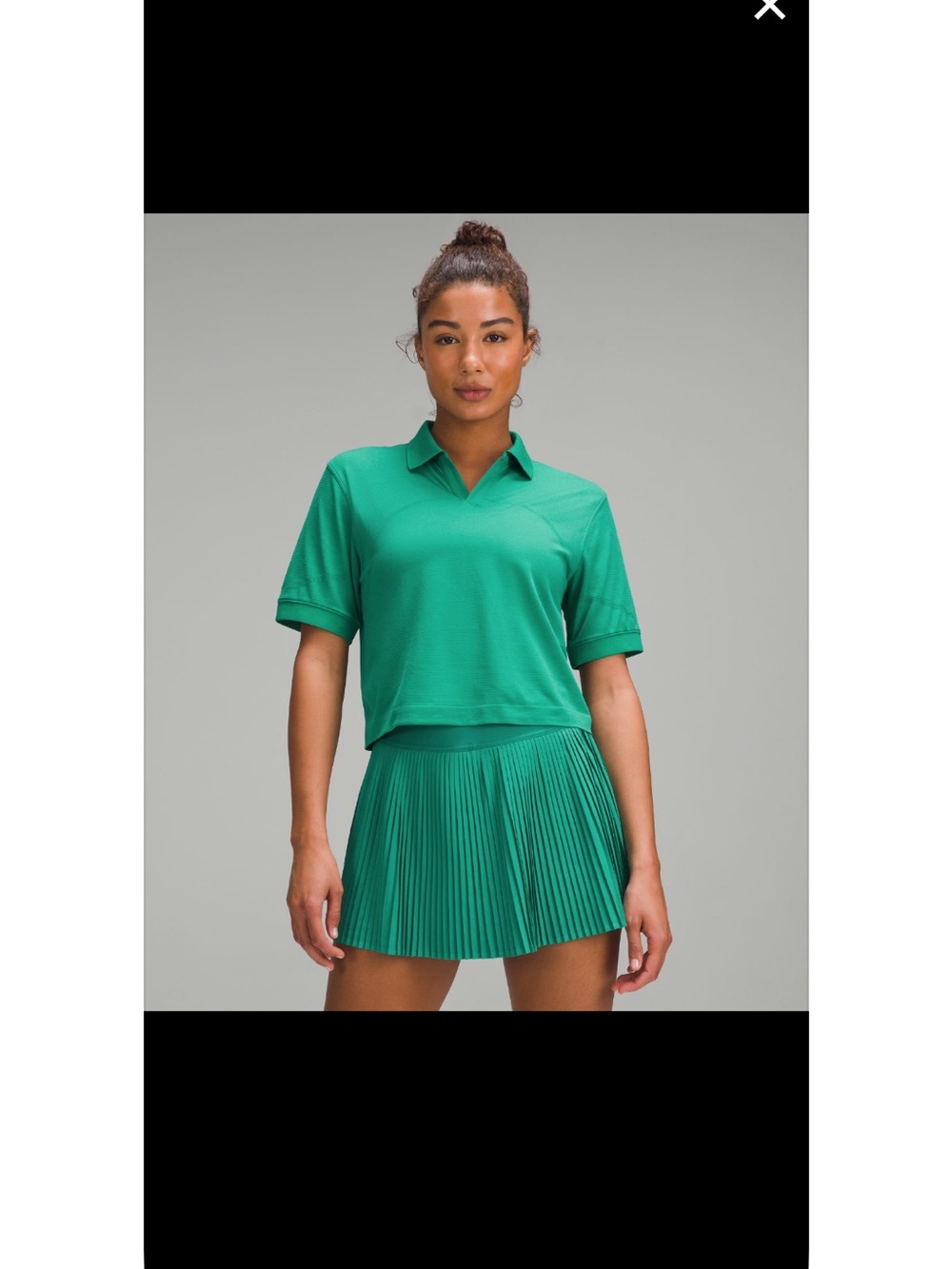 lululemon athletica Green Polo & Pleated Skirt Set